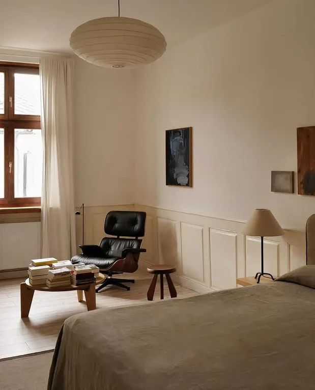 Sovrum med Bauhaus-känsla